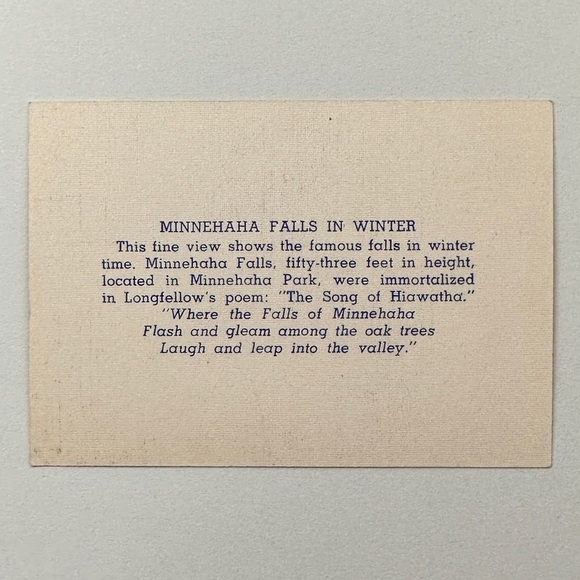 Minnehaha Falls in Winter Mini Postcard - Picture 3 of 4